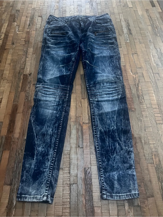 Robin's Jean Denim - Robins Jeans Moto Distressed Washed Black Jeans